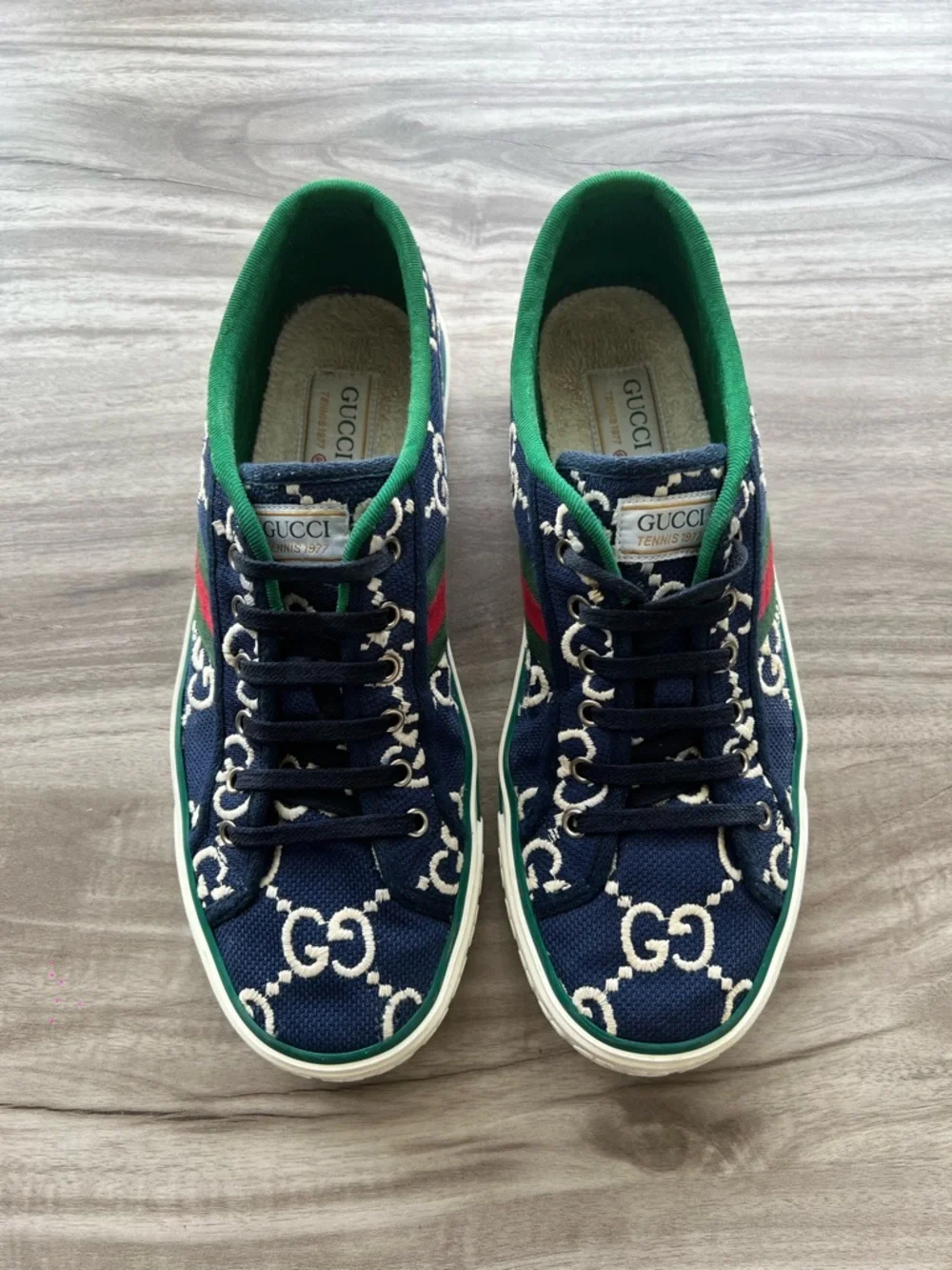 GUCCI tennis 1877 GG Monogram Low Blue Size 10 US (9 UK) / EU 43 Mens - Picture 5 of 8